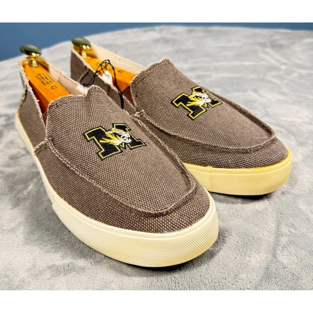 Missouri Tigers Mizzou Loafer Mens 43 Slip On Sneaker Brown Canvas